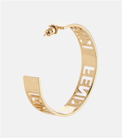 fendi logo hoop earrings